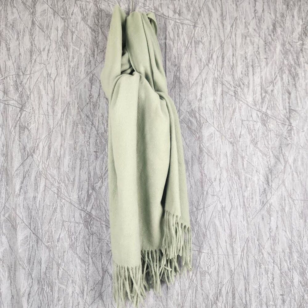 Women's Pashmina Scarf Cashmere Wool Light Green 72x27